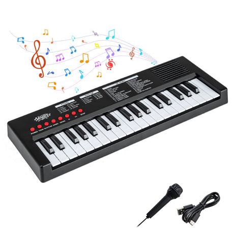 Teclado de piano para niños de 37 teclas con 8 ritmos y micrófono