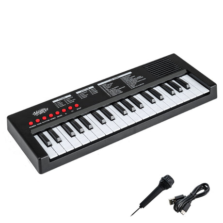 Teclado de piano para niños de 37 teclas con 8 ritmos y micrófono
