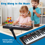 Teclado de piano para niños de 37 teclas con 8 ritmos y micrófono