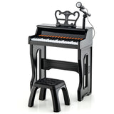 Piano musical de 37 teclas con micrófono Teclado de piano para niños con atril desmontable