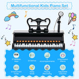 Piano musical de 37 teclas con micrófono Teclado de piano para niños con atril desmontable