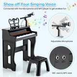 Piano musical de 37 teclas con micrófono Teclado de piano para niños con atril desmontable