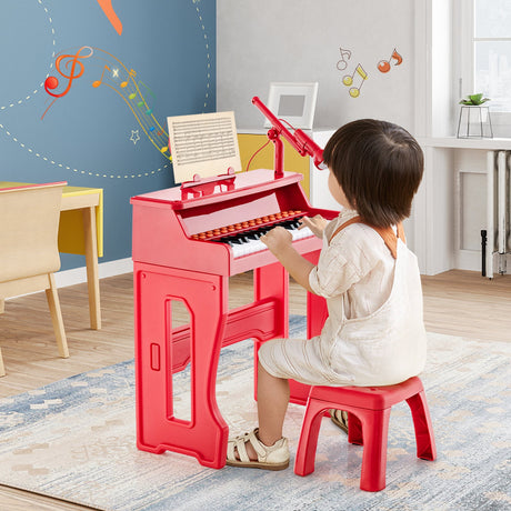 Piano musical de 37 teclas con micrófono Teclado de piano para niños con atril desmontable