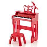 Piano musical de 37 teclas con micrófono Teclado de piano para niños con atril desmontable