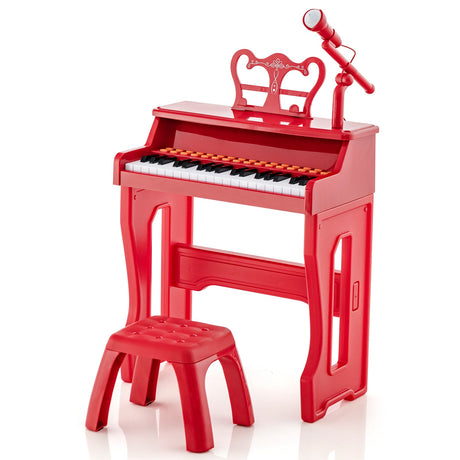 Piano musical de 37 teclas con micrófono Teclado de piano para niños con atril desmontable