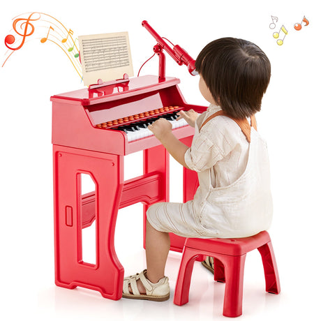 Piano musical de 37 teclas con micrófono Teclado de piano para niños con atril desmontable
