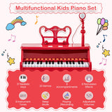 Piano musical de 37 teclas con micrófono Teclado de piano para niños con atril desmontable