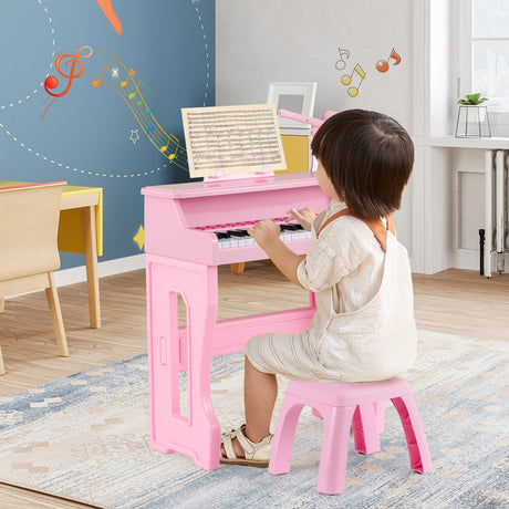 Piano musical de 37 teclas con micrófono Teclado de piano para niños con atril desmontable