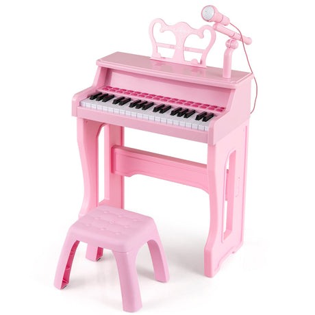 Piano musical de 37 teclas con micrófono Teclado de piano para niños con atril desmontable