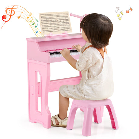Piano musical de 37 teclas con micrófono Teclado de piano para niños con atril desmontable