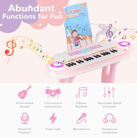 Juego de teclado de piano electrónico de 37 teclas para niños
