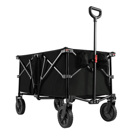 Carro Plegable Reforzado de 38 Pulgadas y 400 LBS con Asa Ajustable para Jardín y Camping - Negro