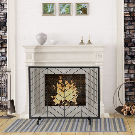 Pantalla para chimenea de un solo panel de 38 x 31 pulgadas