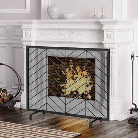 Pantalla para chimenea de un solo panel de 38 x 31 pulgadas