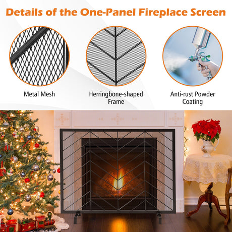 Pantalla para chimenea de un solo panel de 38 x 31 pulgadas