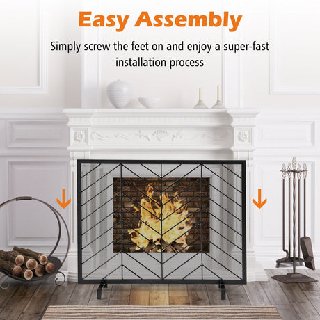 Pantalla para chimenea de un solo panel de 38 x 31 pulgadas