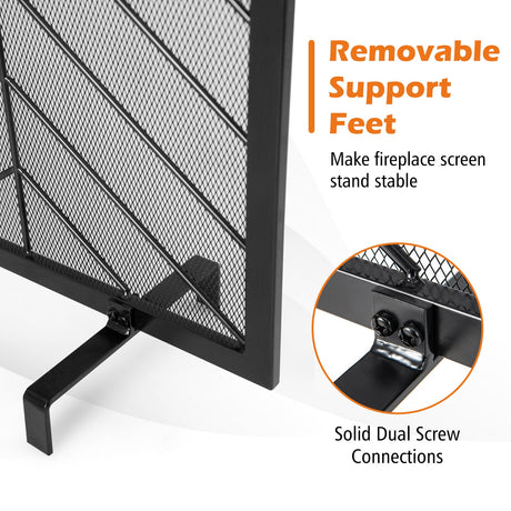 Pantalla para chimenea de un solo panel de 38 x 31 pulgadas