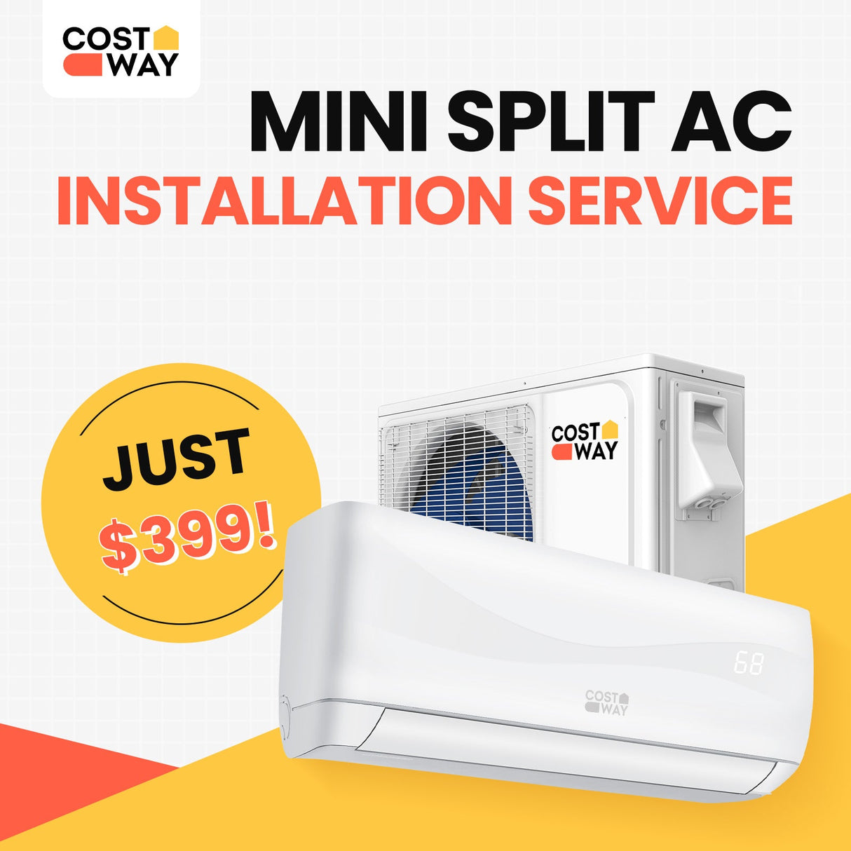 Servicio de instalación de aire acondicionado mini split de $299/$399/$499 para AC Blast de 9000/12000/18000/24000 BTU