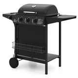 39 000 BTU Outdoor Burner Propane Gas Grill on Wheels-Black