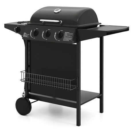 Quemador para exteriores de 39 000 BTU, parrilla de propano sobre ruedas - Negro