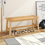 39.5 Inch Bamboo Dining Bench with Handwoven Rattan Seat for Indoor Outdoor-Natural