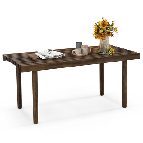 Mesa de centro de 39 pulgadas con tablero de listones para sala de estar y sala de recepción