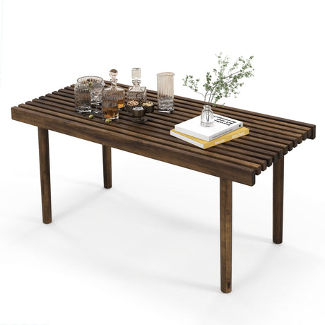 Mesa de centro de 39 pulgadas con tablero de listones para sala de estar y sala de recepción