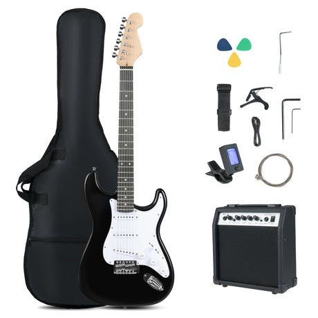 Kit de guitarra eléctrica de tamaño completo de 39 pulgadas para principiantes con amplificador