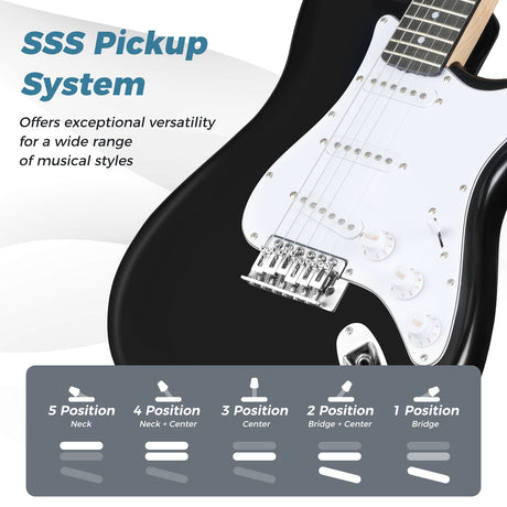 Kit de guitarra eléctrica de tamaño completo de 39 pulgadas para principiantes con amplificador