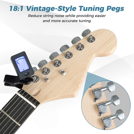 Kit de guitarra eléctrica de tamaño completo de 39 pulgadas para principiantes con amplificador
