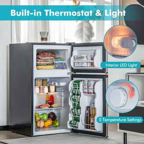Refrigerador compacto de 3.2 pies cúbicos con 5 ajustes de temperatura