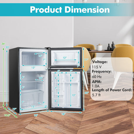 Refrigerador compacto de 3.2 pies cúbicos con 5 ajustes de temperatura
