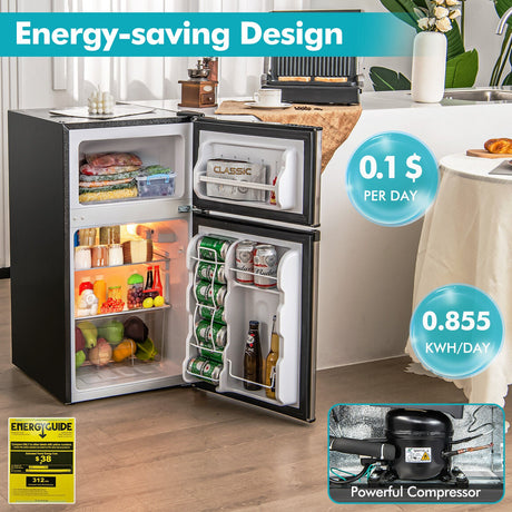 Refrigerador compacto de 3.2 pies cúbicos con 5 ajustes de temperatura