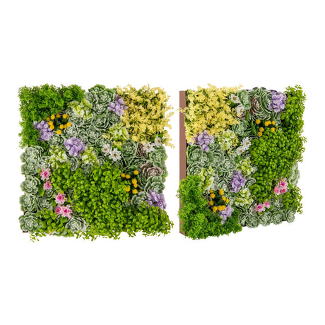 20" x 20" Suculentas colgantes 3D con 10 tipos de plantas artificiales mixtas para balcón u hogar