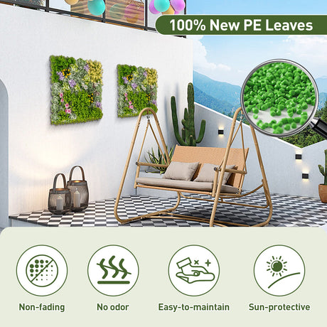20" x 20" Suculentas colgantes 3D con 10 tipos de plantas artificiales mixtas para balcón u hogar