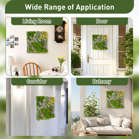 20" x 20" Suculentas colgantes 3D con 10 tipos de plantas artificiales mixtas para balcón u hogar