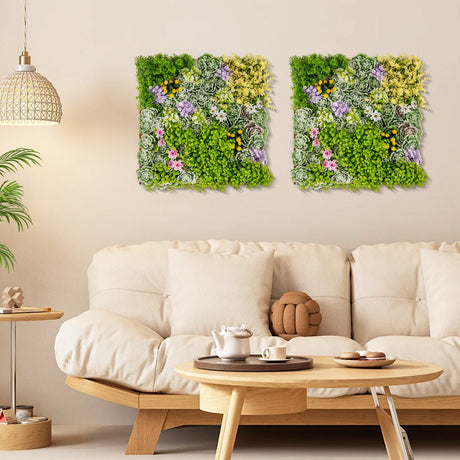 20" x 20" Suculentas colgantes 3D con 10 tipos de plantas artificiales mixtas para balcón u hogar