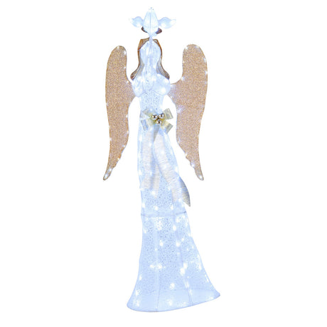 Decoración navideña de ángel iluminado 3D de 5.5 pies de ángel con halo