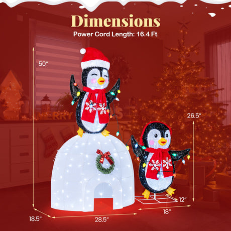 Navidad 3D preiluminada para interior/exterior con 170 luces LED blancas frías para el hogar