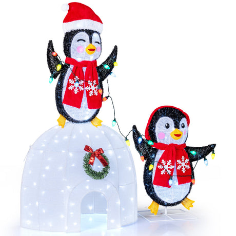 Navidad 3D preiluminada para interior/exterior con 170 luces LED blancas frías para el hogar