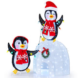 Navidad 3D preiluminada para interior/exterior con 170 luces LED blancas frías para el hogar