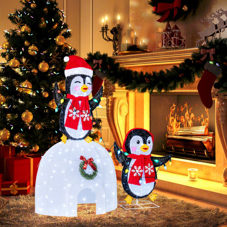 Navidad 3D preiluminada para interior/exterior con 170 luces LED blancas frías para el hogar