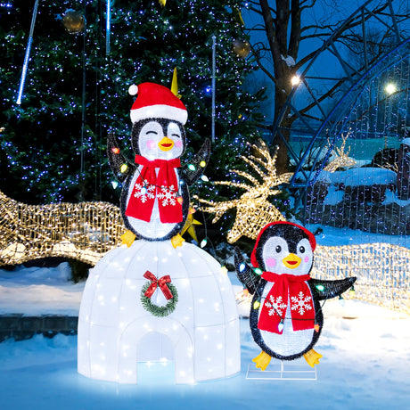 Navidad 3D preiluminada para interior/exterior con 170 luces LED blancas frías para el hogar