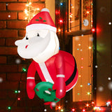 3.3 Pies Papá Noel Inflable Iluminado Rompiendo la Ventana