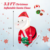 3.3 Pies Papá Noel Inflable Iluminado Rompiendo la Ventana