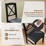 3-Piece Dining Table Set Wooden Square Kitchen Table for 2 People