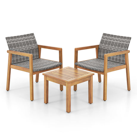 Juego de muebles de patio de 3 piezas con silla