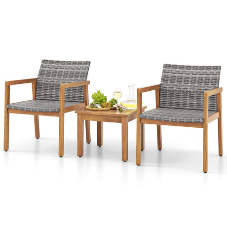 Juego de muebles de patio de 3 piezas con silla