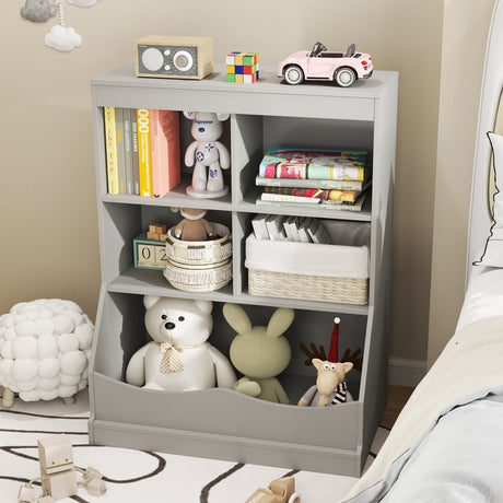 Mueble organizador infantil 3 en 1 con estantería, almacenamiento de juguetes y armario de suelo