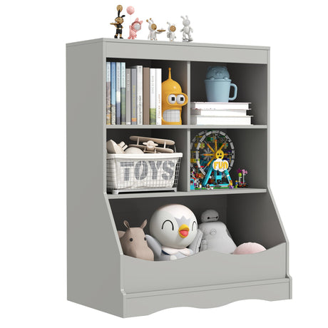 Mueble organizador infantil 3 en 1 con estantería, almacenamiento de juguetes y armario de suelo